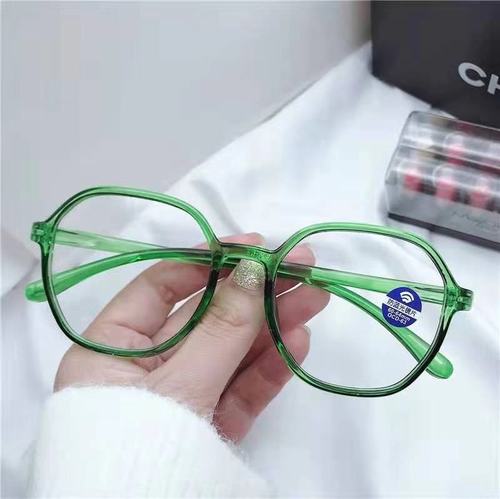 New anti-blue light glasses for women, European and American fashionable polygonal glasses frames, student trendy myopia finished glasses wholesale