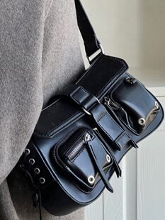 (Cross-border trading), black polyurethane underarm bag, one-shoulder bag, shoulder bag