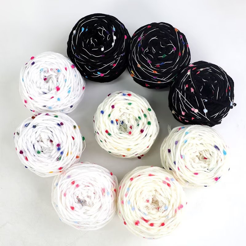 50克彩虹糖豆豆线手工编织diy球球线 围巾线 棒针线特价批发