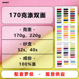 170克40支纯涤双面布全涤棉毛布平纹双面汗布全涤汗布T恤针织布料