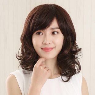 Wig for Middle-Aged and Elderly Women, Real Hair for Mothers, Middle-Aged Ladies, Short Curly Hair, Simulated Fake Hair to Cover Gray Hair, Breathable and Complete Wig