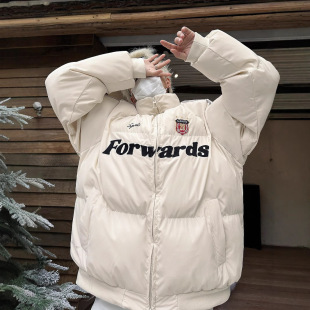 Men's American-style High Street Cotton-padded Jacket Men's Winter 2024 New Style Thickened Collar Brand Loose Cotton-padded Jacket Jacket for Men's Fashion