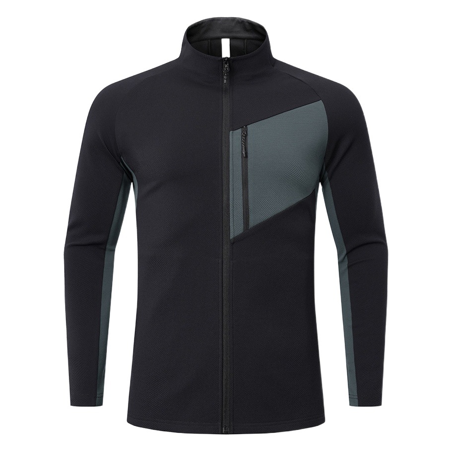 Otoño e invierno pájaro hogar al aire libre de secado rápido chaqueta deportiva chaqueta de los hombres collar de pie suelta manga larga transpirable casual cremallera superior