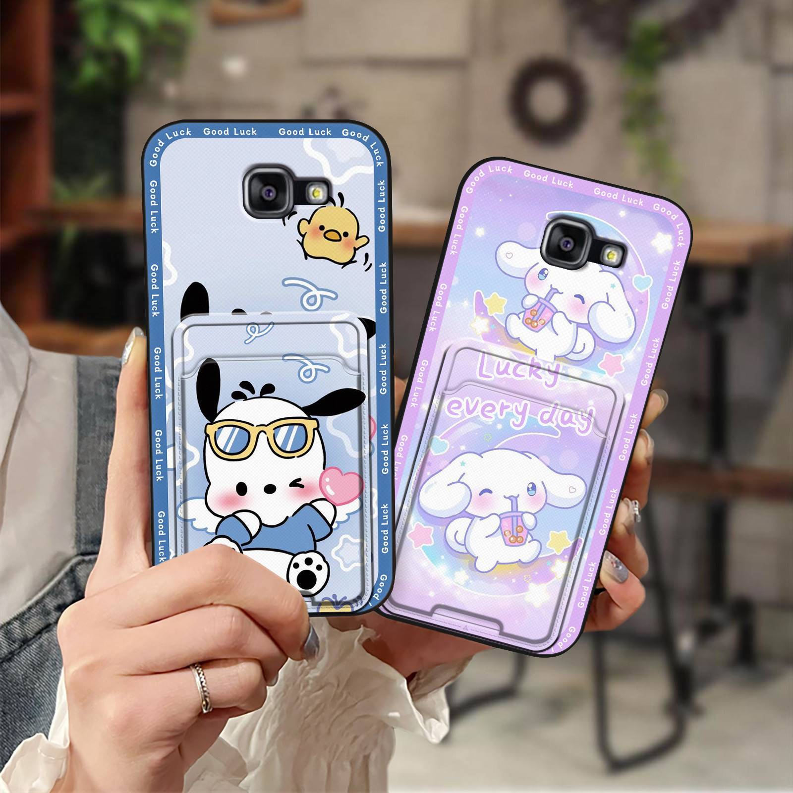 For Samsung Mobile Phone Case Soft Case Simple Change Silicone Card Slot Youth Couple Cute Card Bag Fashionable Dustproof