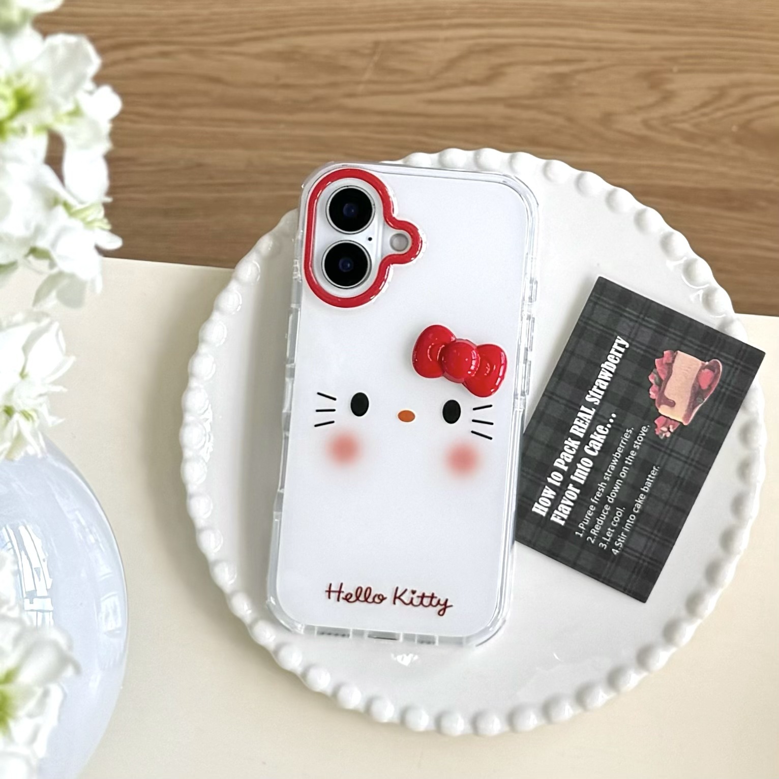 Simple y lindo rubor KT cat emoji para iPhone15/16 Apple 15Pro funda para teléfono móvil 14 chica 13 nuevo