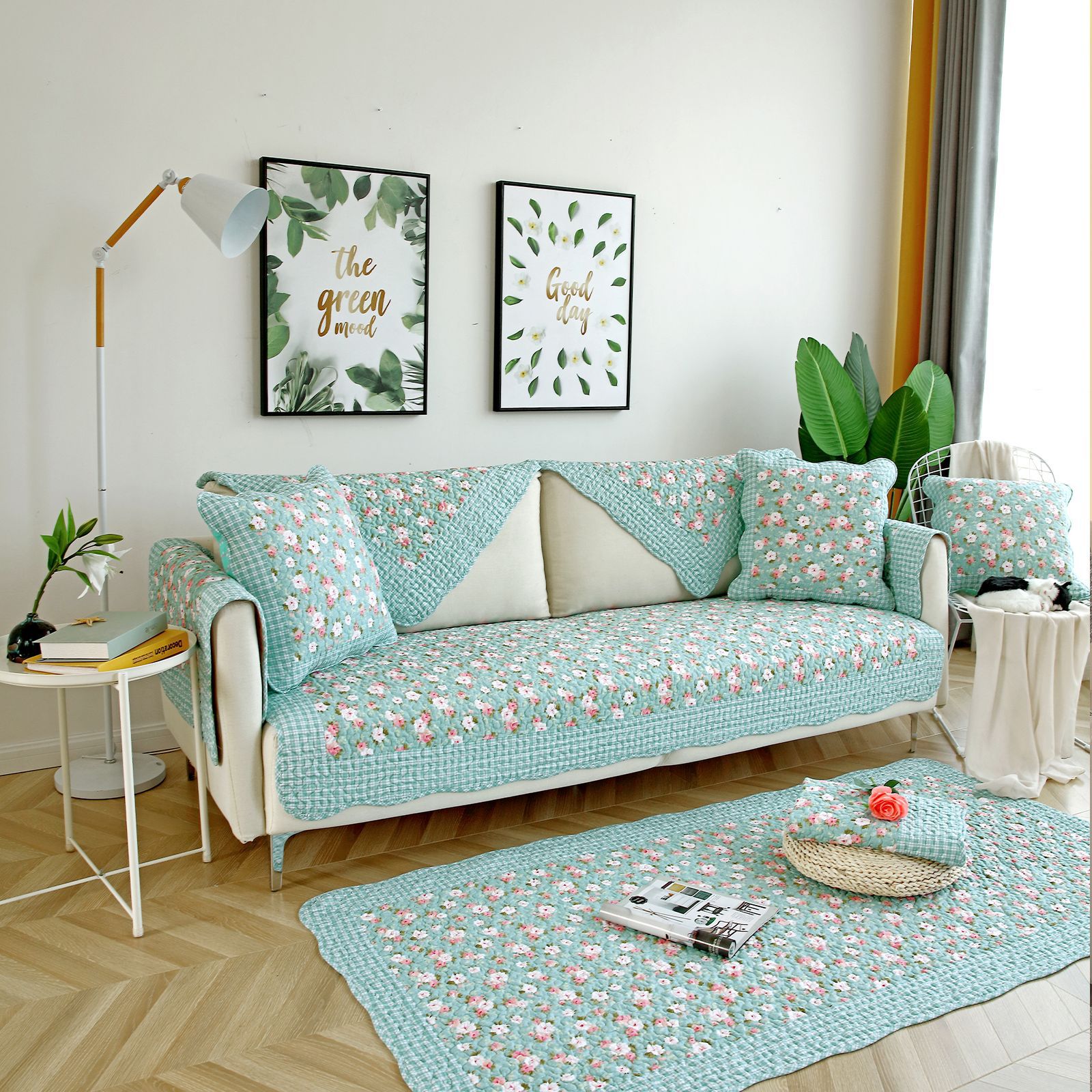 Funda de sofá universal de algodón puro antideslizante_voghion.com