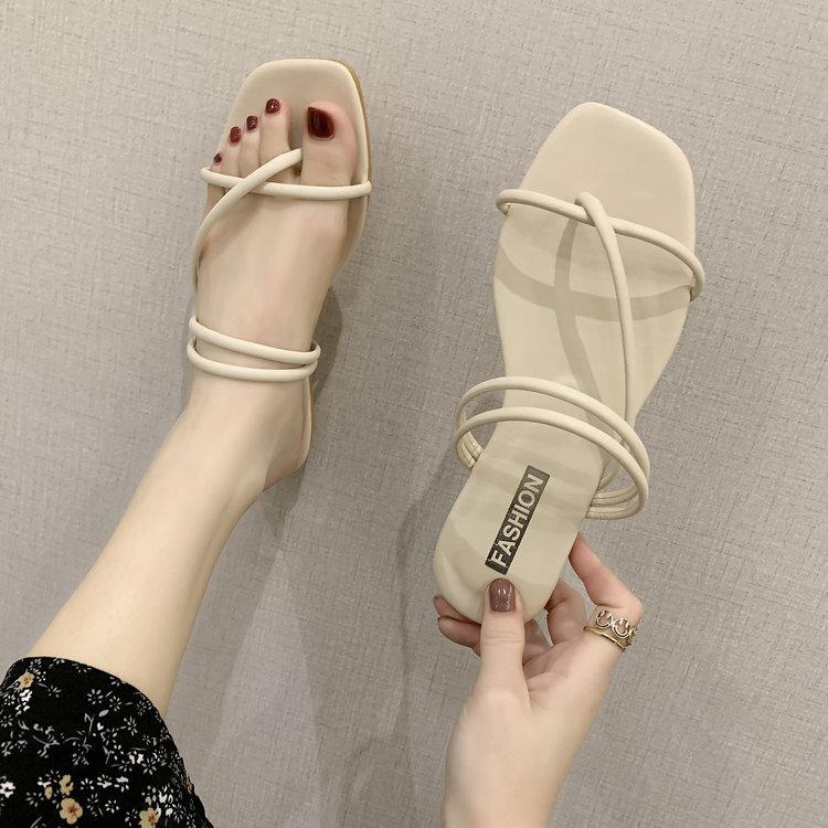 2026 Summer New Korean Style Flat Slippers for Women, Outdoor Wear, Flip-Flops, Square Toe, Casual Beach Sandals Wholesale 2026 Summer New Korean Style Flat Slippers for Women, Outdoor Wear, Flip-Flops, Square Toe, Casual Beach Sandals Wholesale