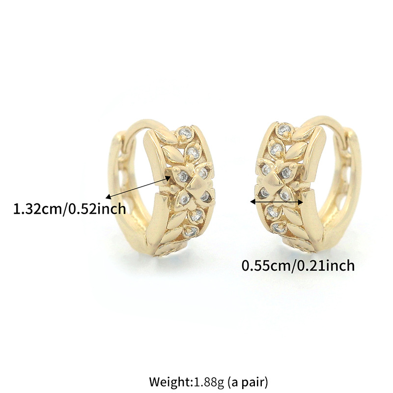 Xuping chapado 14K aretes de color aretes joyas de moda europeas y estadounidenses aretes de forma de hoja de aretes para mujeres