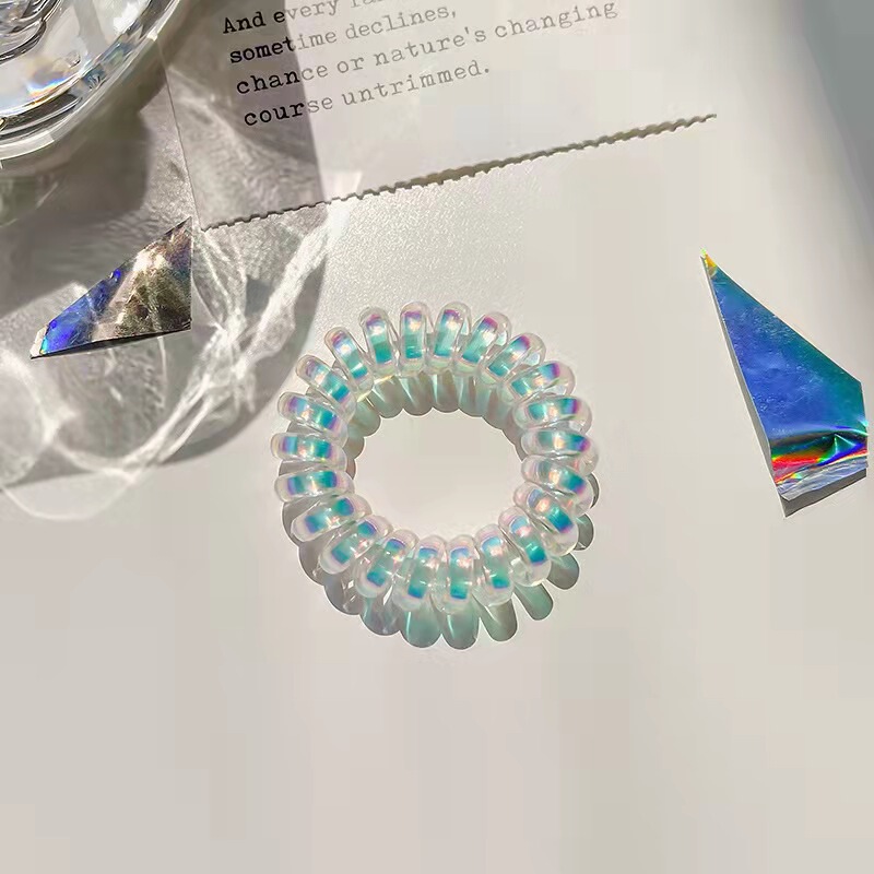 人魚姫レーザー電話線ヘアリング女性韓国ins無痕小皮筋結束ロープ女性シンプル気質ヘアロープ|undefined