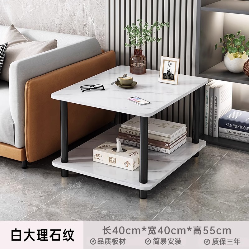 Mesa de té simple y moderna sala de estar casera doble sofá lado cuadrado dormitorio simple estante de cabezal de cama