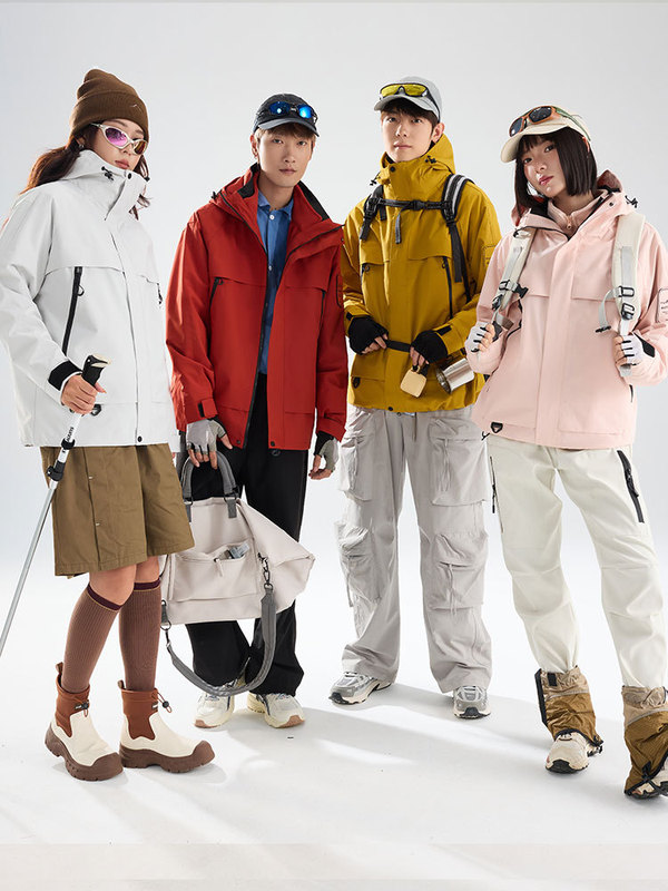 山系机能三合一冲锋衣男户外防风防水工装两件套女秋冬滑雪登山服|undefined