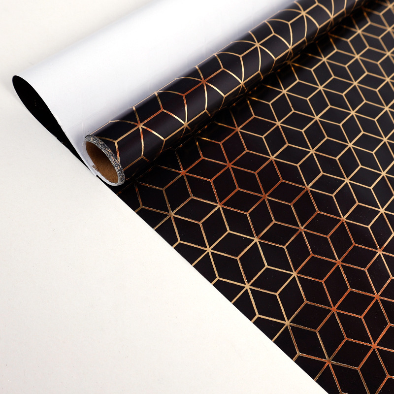 Amazon transfronterizo estampado negro papel de embalaje de regalo de gran tamaño punto de oro negro corona papel de embalaje de regalo de amor