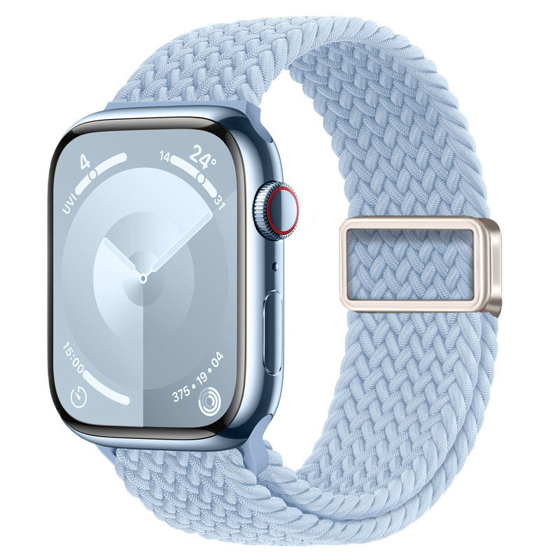 适用ApplewatchS11苹果表带磁吸扣尼龙弹力编织iwatch10手表表带|undefined