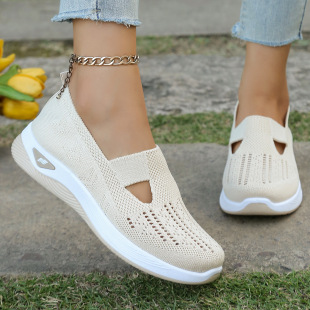 2025 Soft-Soled Slip-On Comfortable Non-Slip Simple Solid Color Summer Non-Slip Breathable Casual Fashion Mesh Walking Shoes
