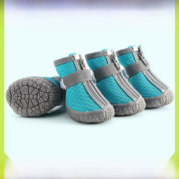 Cross-border dog shoes waterproof non-slip wear-resistant breathable dog shoes Teddy anti-dirty anti-drop outdoor foot cover four seasons