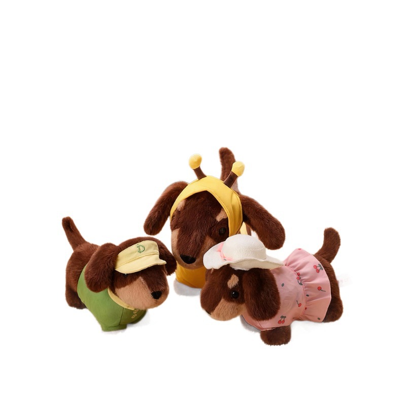 Transfronterizo nuevo juguete de peluche de perros simulados Teddy perro mimará el mercado nocturno de salchicha chica muñeca regalo