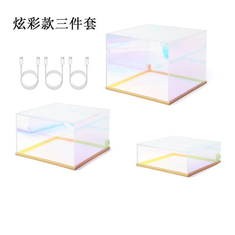 조명이 포함된 다채로운 3피스 박스 세트