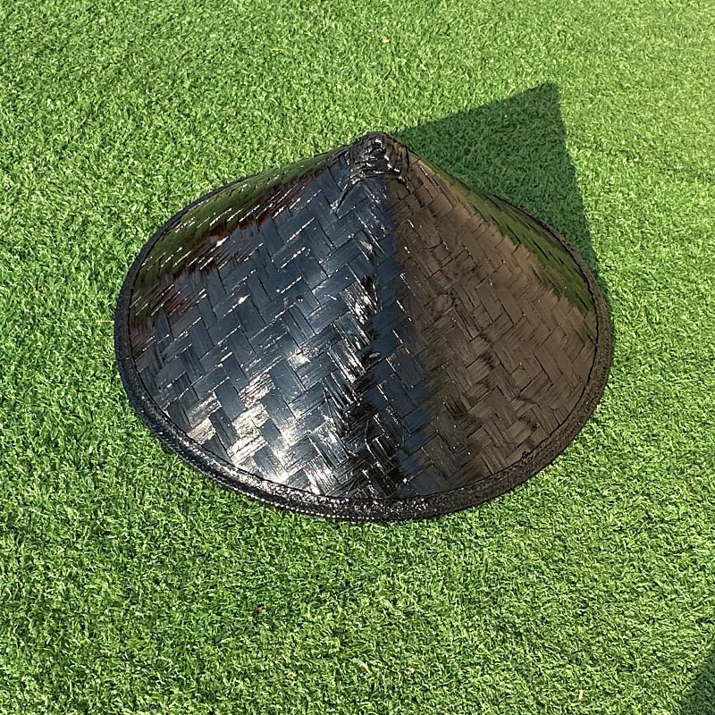 Bamboo antiguo sombrero negro caballero gazebo espectáculo de escenario accesorios para hombres y mujeres guerreros marciales sombrero gazebo rojo show