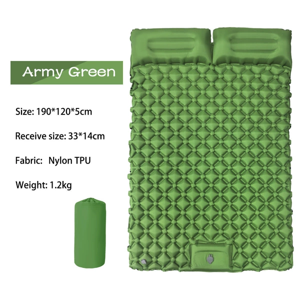 Two-person feet on diamond-shaped military green