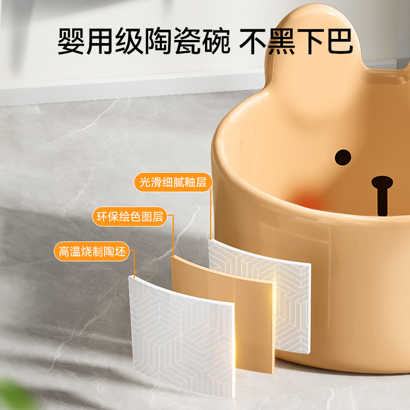 Mascotas lindo rubor oso cuenco de cerámica cuenco de alimentación para gatos cuenco de agua cuenco para perros cuenco de comida de gran calibre cuenco inclinado suministros para gatos