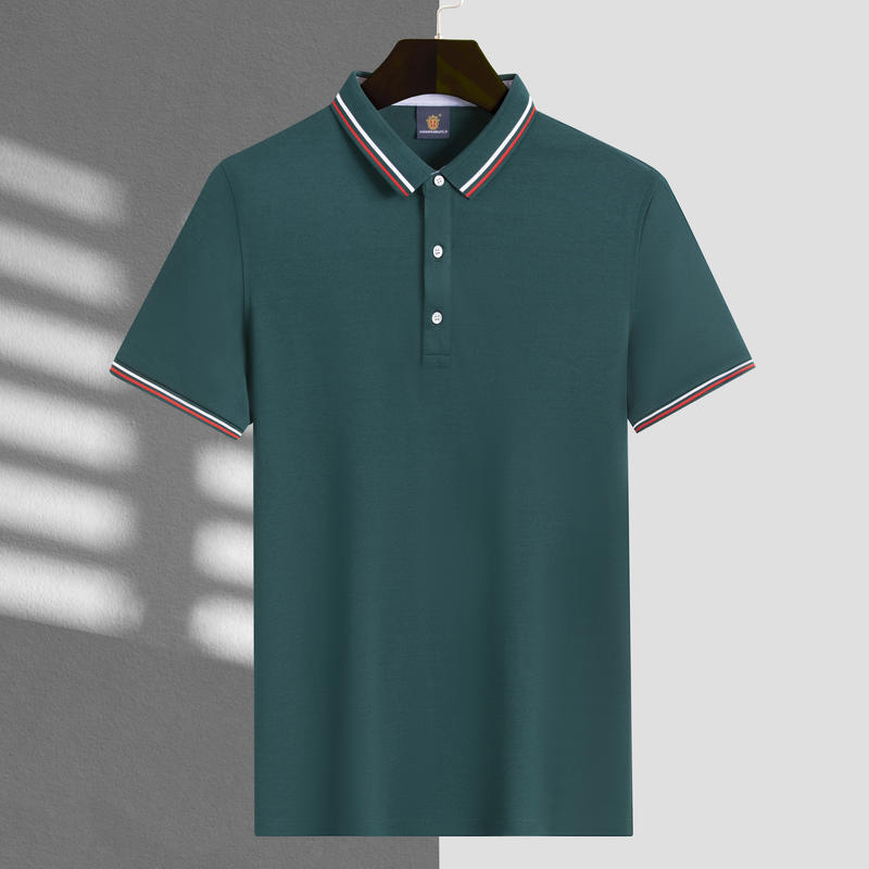 Polo de manga corta de negocios, fresco y transpirable para verano, anti-pilling, de seda helada, ropa de trabajo, con impresión de logotipo personalizado