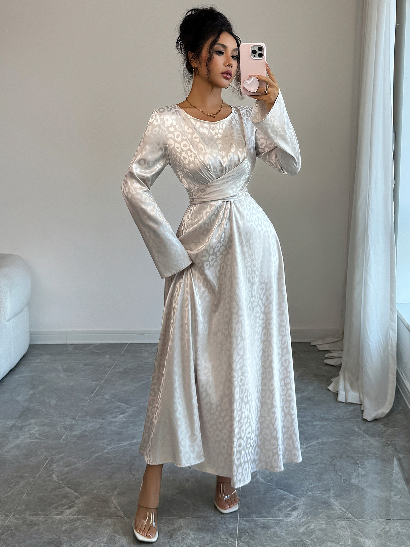 Women's Clothing Elegant High-Waisted Maxi Dress For Women Long-Sleeved European And American Style Autumn/Winter Fashion_ecoleips.com