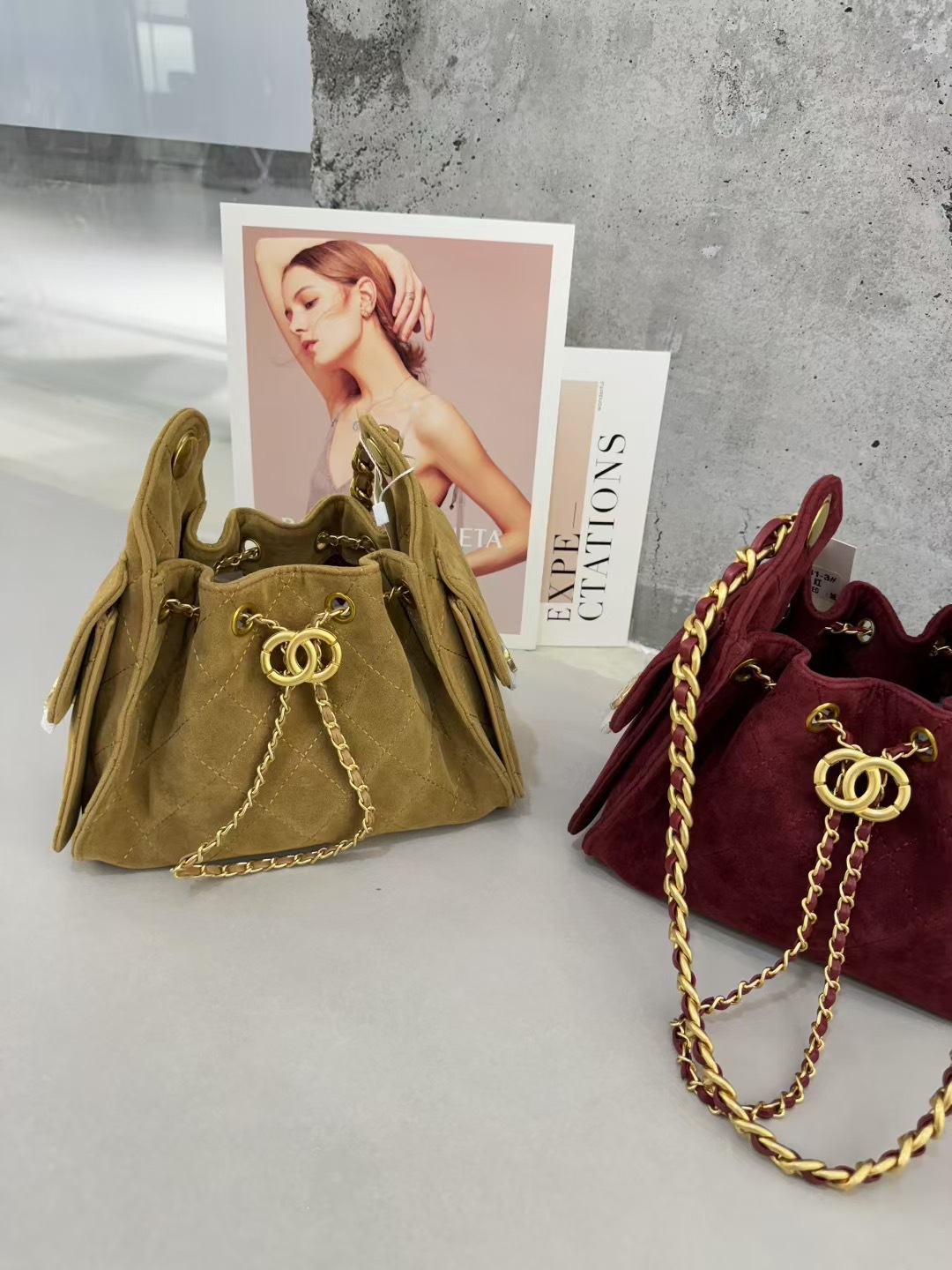 Cuero genuino esmerilado cadena de diamond bolso para mujeres pequeñas bolsas de balde de estilo medieval bolsas de hombro de seda bolsas de brazo