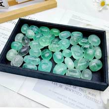 天然水晶原石滚石  薄荷绿萤石绿萤石彩萤石原石滚石 装饰消磁DIY