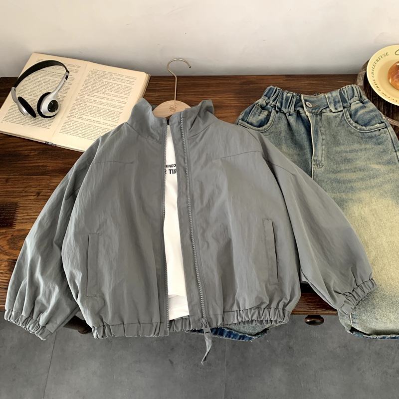 Children's Autumn Jacket 2025 New Style Western Style Male and Female Baby Autumn Zipper Top Children's Korean Fashion Casual