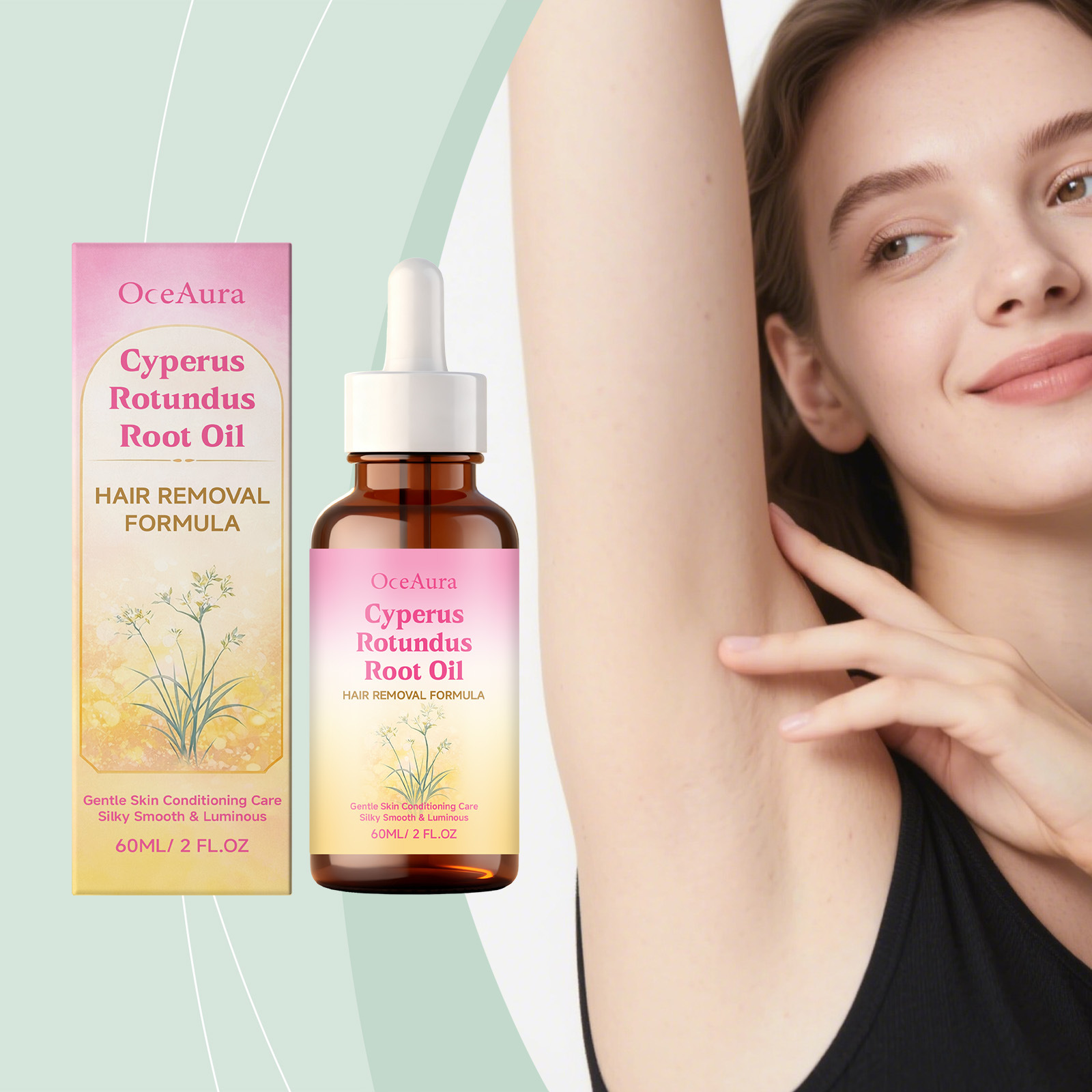 Oceaura Chrysanthemum Hair Removal Essential Oil Cleanses the Body, Armpits, and Legs, Leaving Skin Smooth and Refreshing