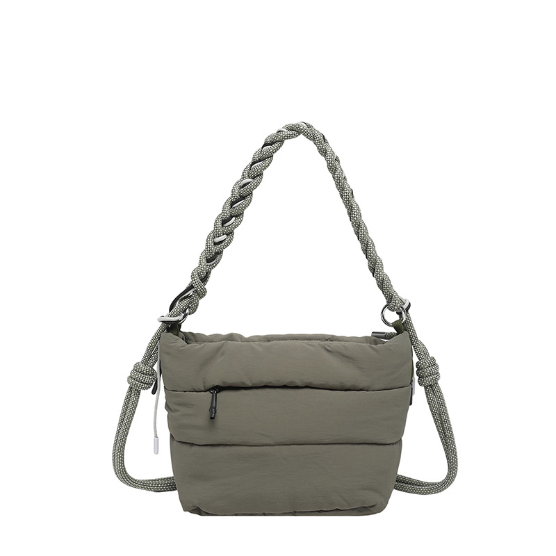 Bolso coreano nicho tejido hombro único bolso de brazo venta en caliente nueva sensación de alta calidad transfronteriza bolso de algodón ligero bolso de mochila
