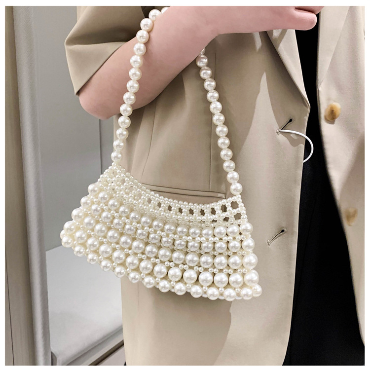 Women's All Seasons Artificial Pearl Solid Color Elegant Oval Open Underarm Bag display picture 19