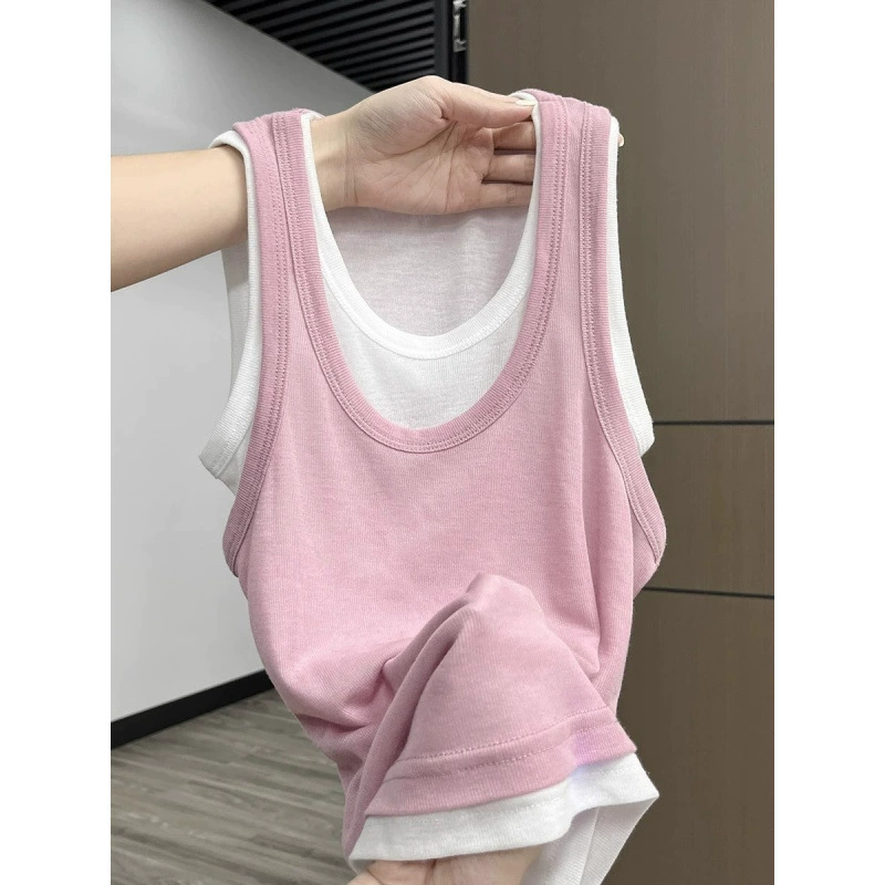 Fuchsia set, tank top, fitted T-shirt sleevless