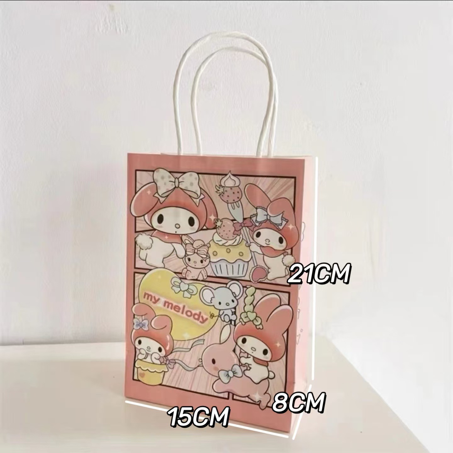 2호 핑크 멜로디; 화이트 소가죽; 스몰 사이즈 15*8*21 cm (상세 사이즈는 이미지 참고)