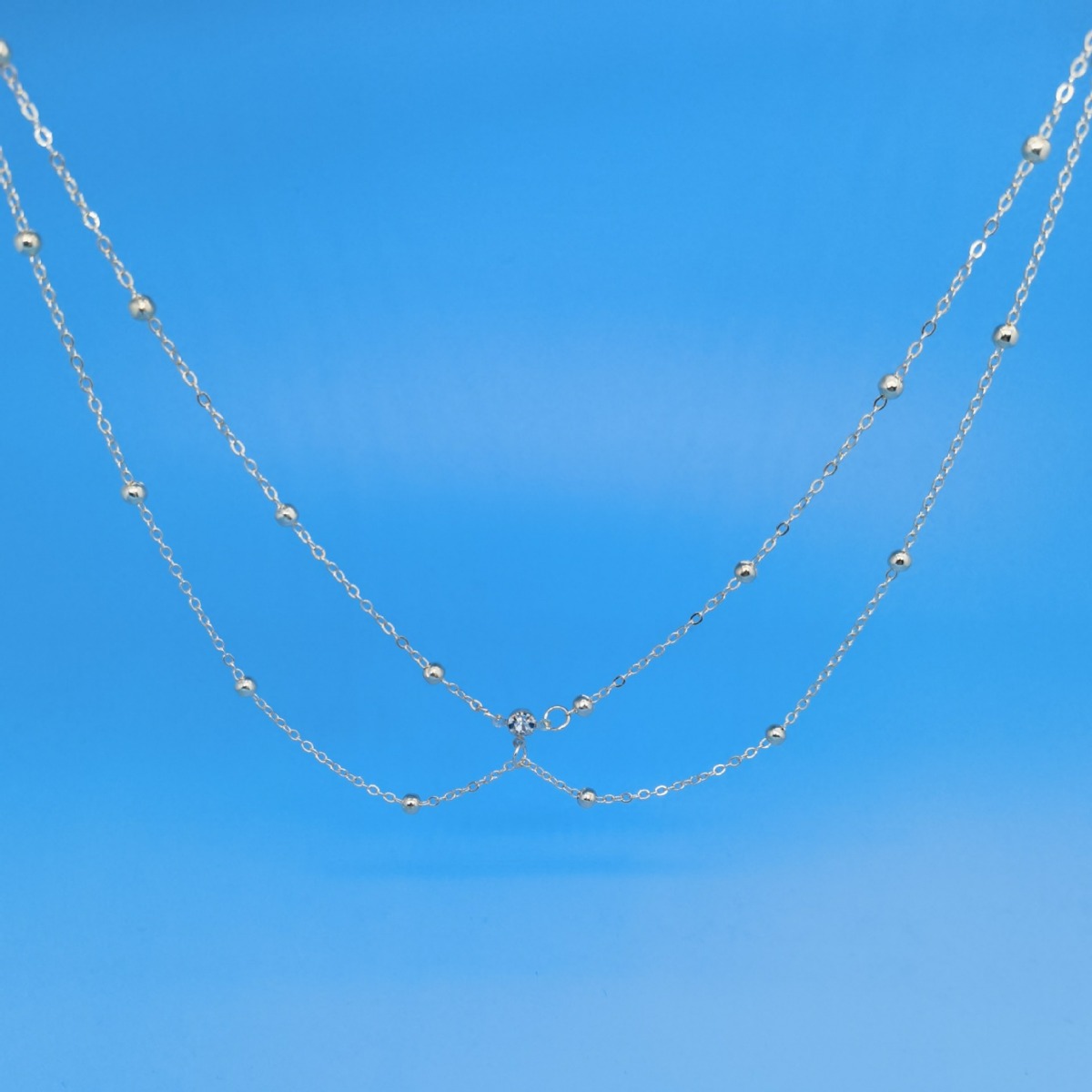 En stock europeo y americano flash diamante bikini cuerpo cadena sexy diamante pecho cadena joyería mujer playa fotografía ropa Accesorios