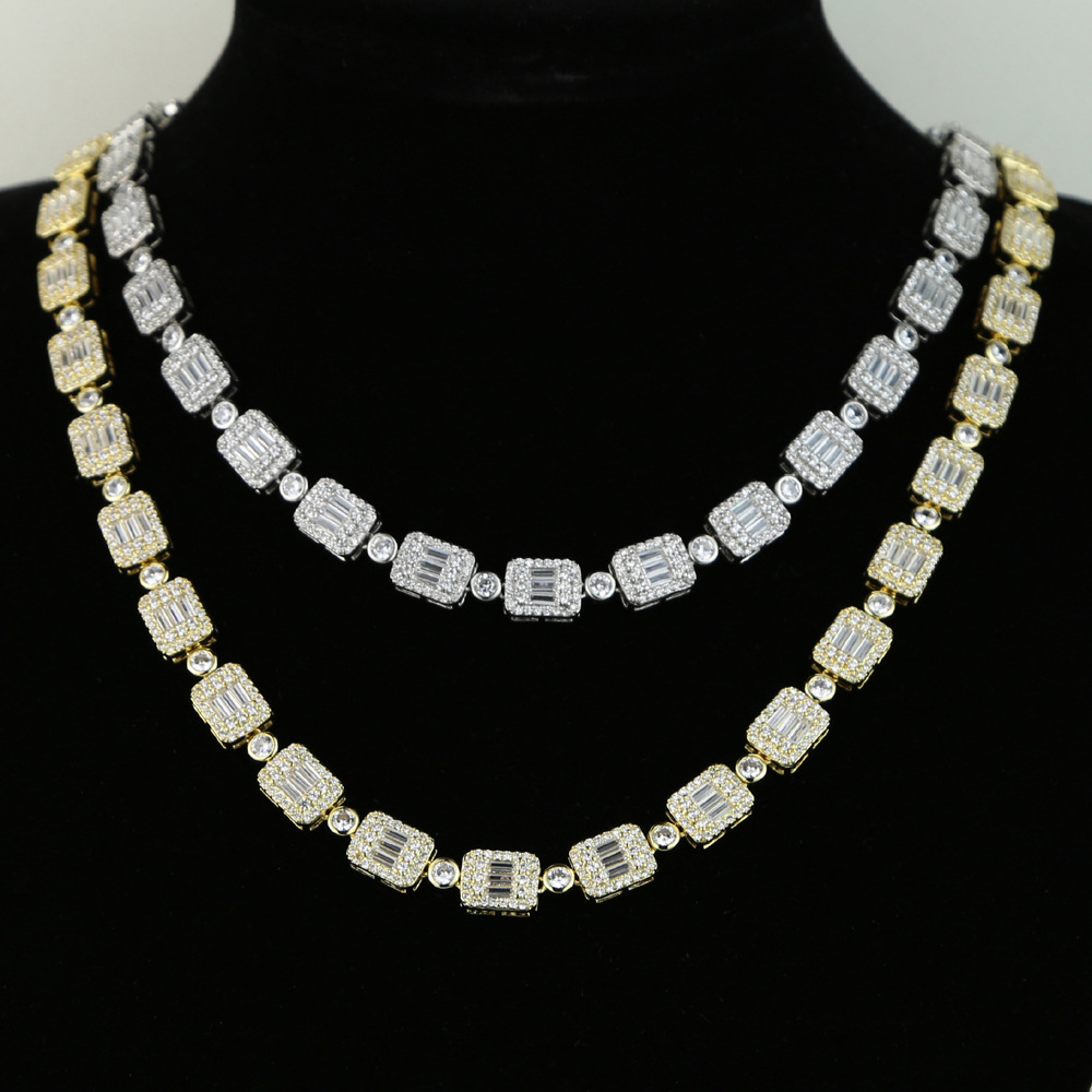 43g Weight Zircon Inlay Material Necklace Classification Streetwear Solid Color Copper Inlay Zircon Unisex Necklace