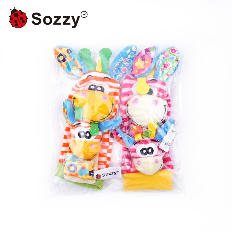 Sozzy nuevo azul bebé regalo sonajero reloj correa de muñeca Bell calcetines correa de muñeca bebé juguetes de educación temprana