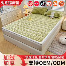 冬季兔毛毯床垫家用软垫加厚保暖牛奶绒床褥垫子宿舍学生单人