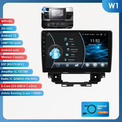 Kangoo Android large screen | DVD Navigation - model-b-232g-wifi4g-lte-version-8581a-carplay-eight-core-10inch-suitable-for-19-25-renault-kangoo