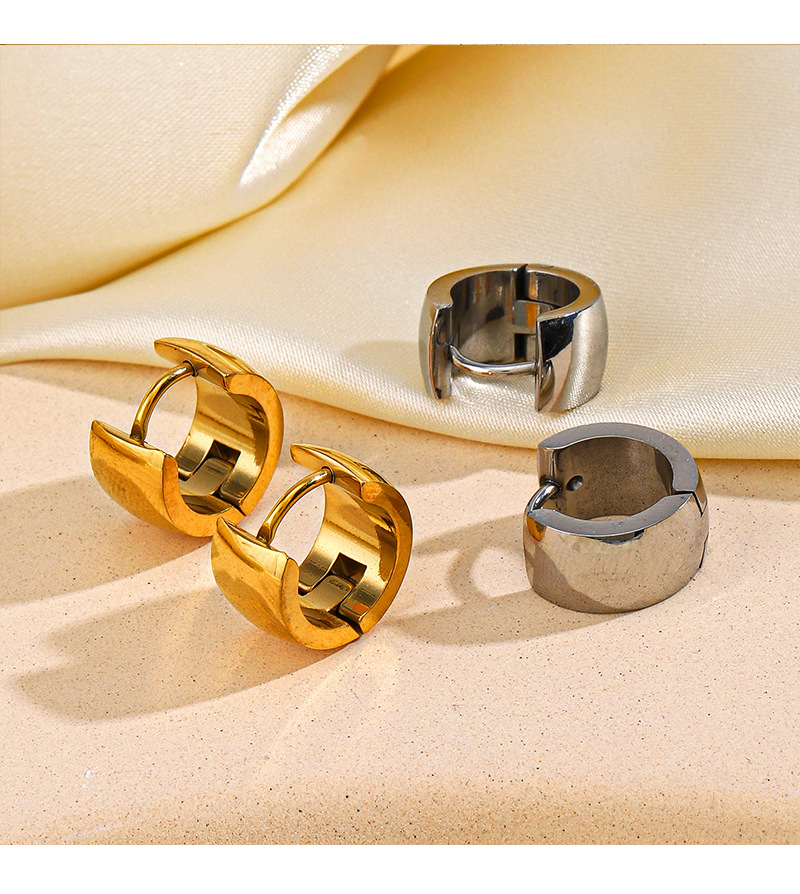 1 Pair Streetwear Geometric Plating 304 Stainless Steel 18K Gold Plated Earrings display picture 2