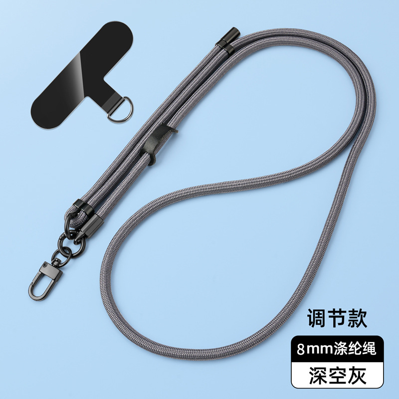 Cordón para teléfono móvil de 8mm, cuello colgante, mensajero, muñeca, eslinga de nailon resistente, cuerda anti-pérdida, longitud ajustable, espalda