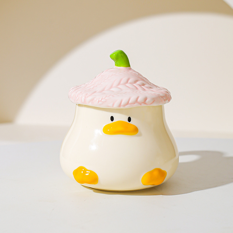 Creativo lindo pato cerámica taza acompañante regalo de alto valor de la cara de la personalidad de taza de café de dibujos animados taza roja alta red