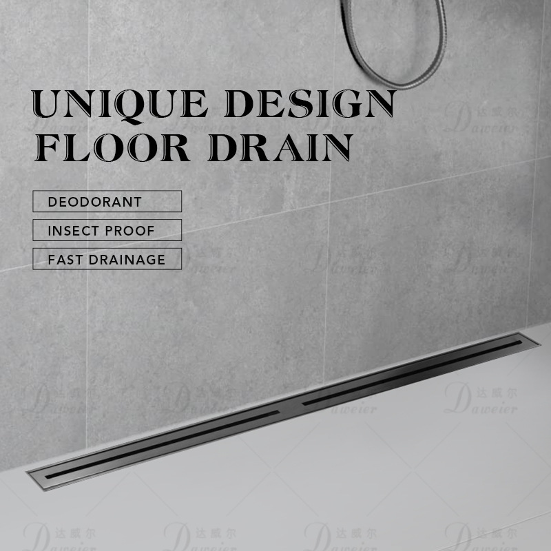 SUS304 linear floor drain hidden bathroom drainage floor drain home decoration Hotel B & B stainless steel floor drain