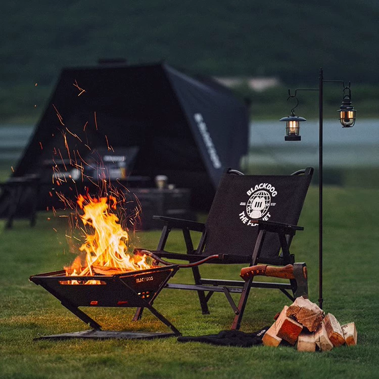Портативная outdoor костровая площадка для кемпинга, лёгкая система для костра, большой обзор огня, барбекю-стойка, переносная барбекю-стойка