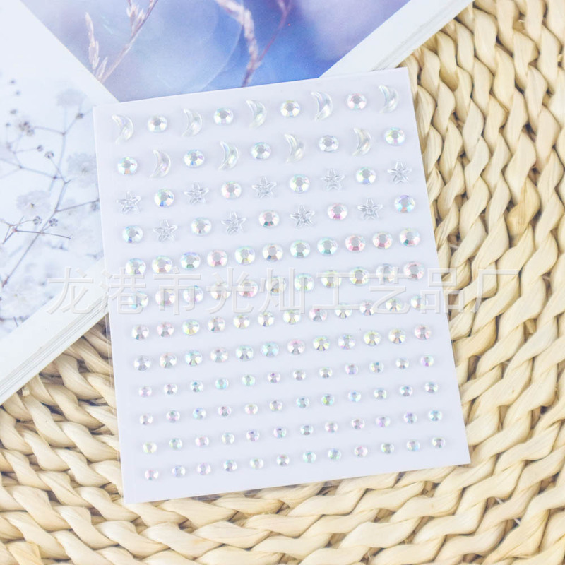 Amazon Cross-Border Simple Fashion Star and Moon Kidsren's DIY Creative Stage Makeup Nail Series Acrylic Diamond Stickers