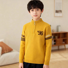 100%新款儿童羊毛衫小童男童毛衣秋冬季大童学生加厚羊绒青少年
