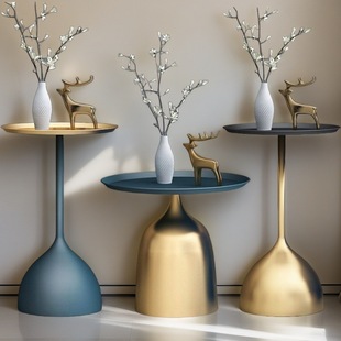 Cream Style Sofa Side Table Side Table Modern Simple Small Coffee Table Living Room Balcony Small Round Table Bedside Mobile Small Side Table