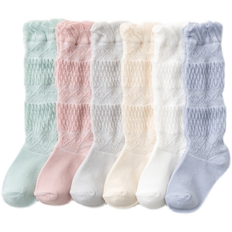 Summer thin baby stockings for men and women, mesh stockings for newborns, pure cotton breathable knee socks, high tube wholesale