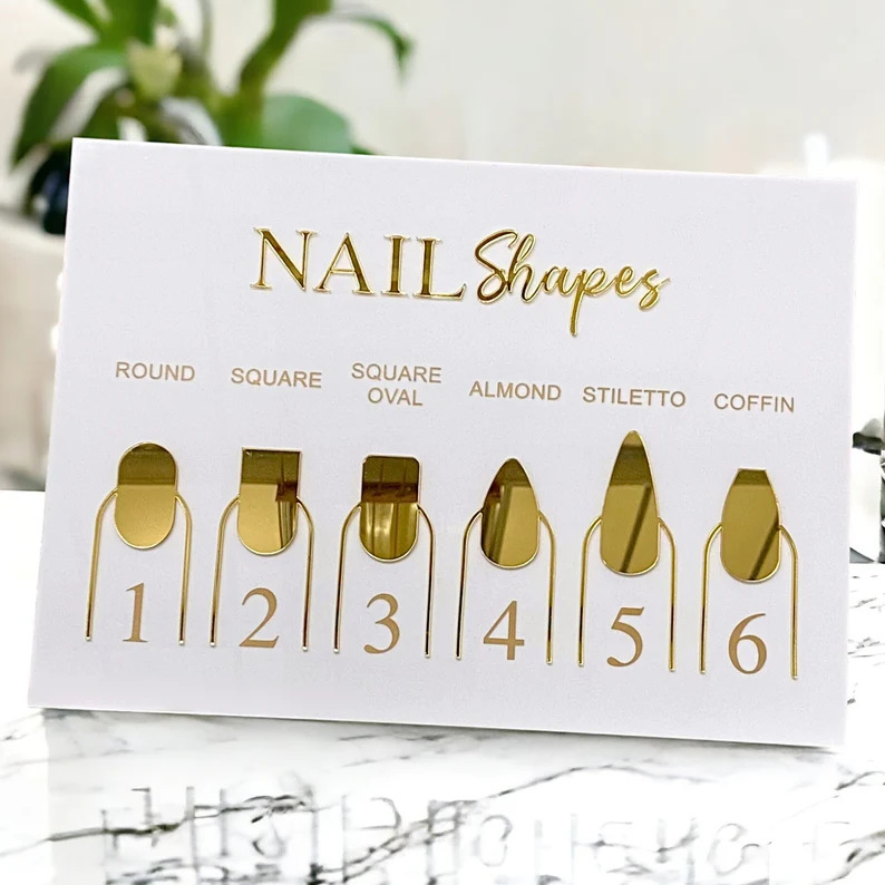 Nail Shape Display Sign | Acrylic Salon Sign | Aesthetics and Nail Care Art