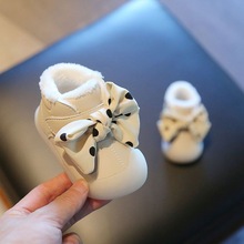 女寶寶學步鞋秋冬嬰兒軟底鞋子0-2歲小童鞋嬰幼兒加絨公主大棉鞋